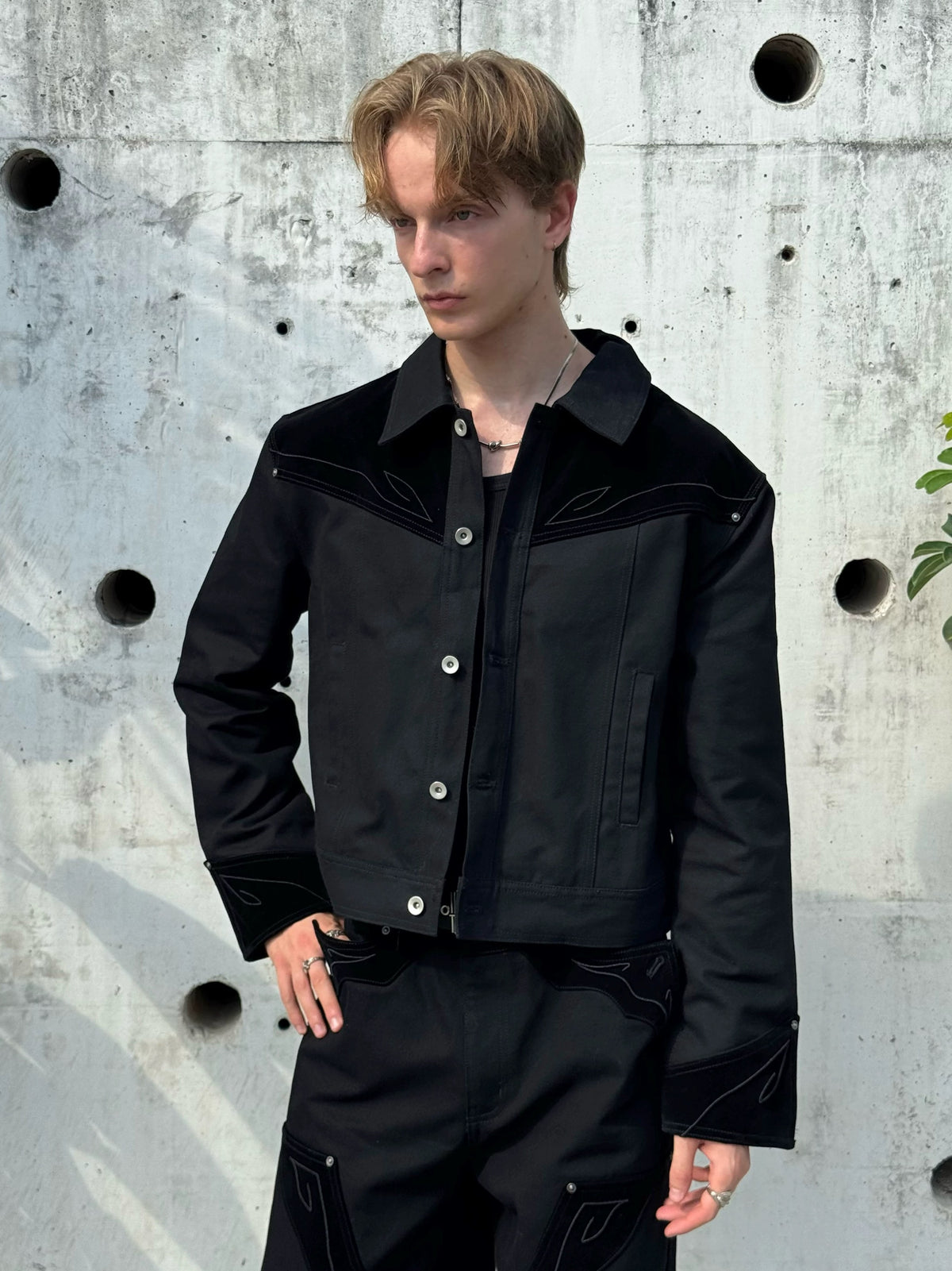 Esaias Sculpted Panel Cropped Jacket | Vintage9ja