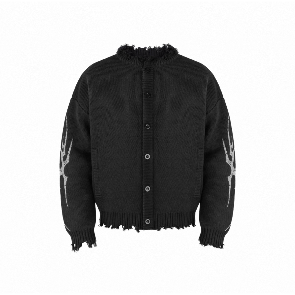 ANTIDOTE Gothic Distressed Knit Cardigan | Vintage9ja