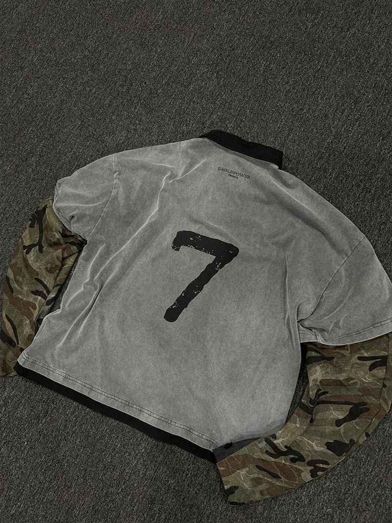 EPOWER No.7 Camo Sleeve Polo