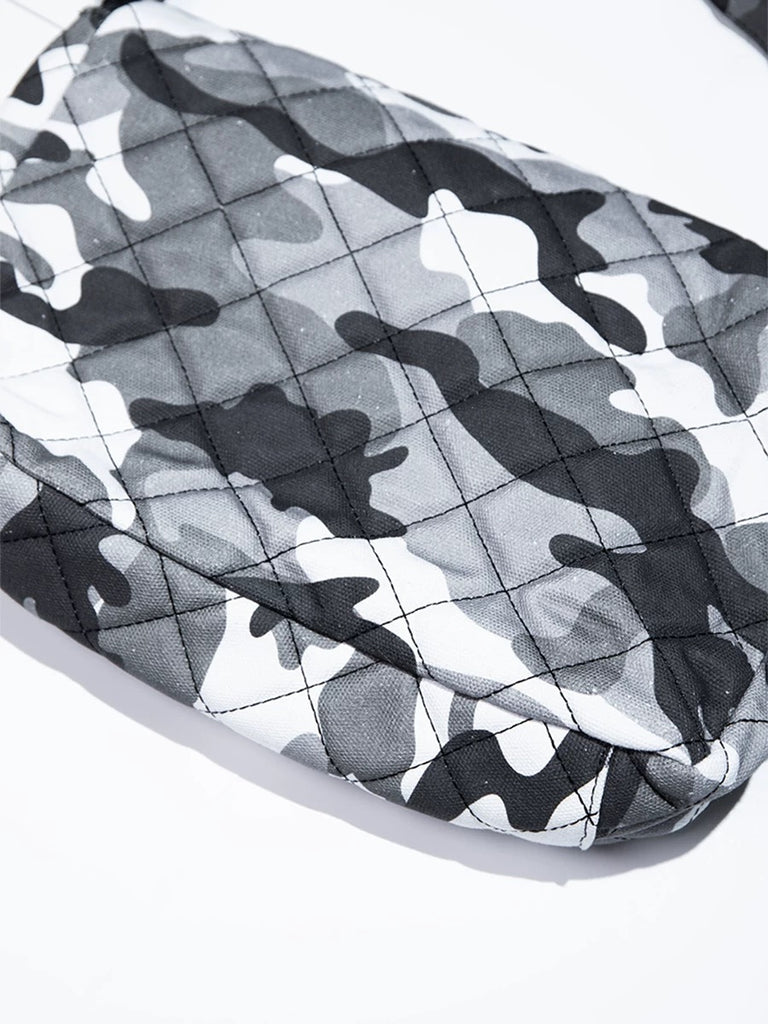 BLACK8MOB Snow Camouflage Badge Crossbody Bag