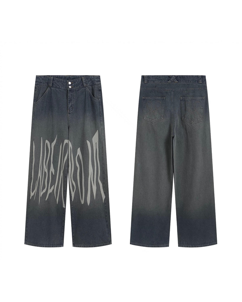 LABELROOM Graffiti Baggy Denim Pants