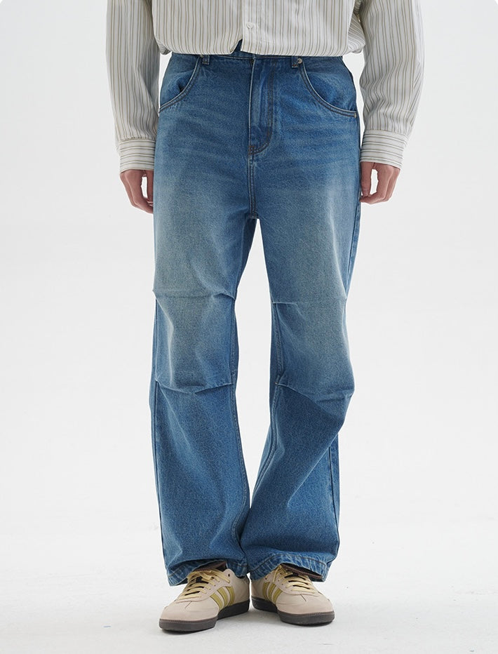 BUTTBILL 24SS Straight Paratrooper Heavy Pleated Denim