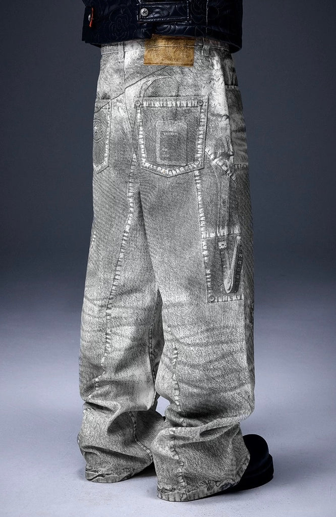 YADcrew Distressed Optical Illusion Denim