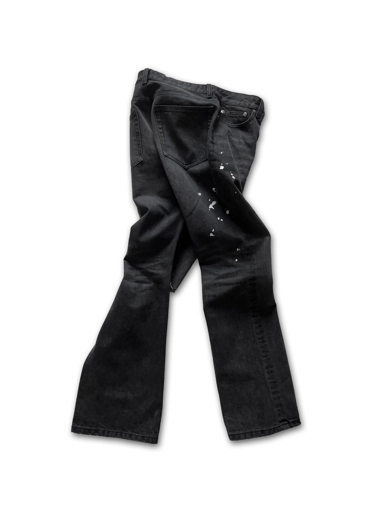 Construction Site Splatter Distressed Flared Jeans