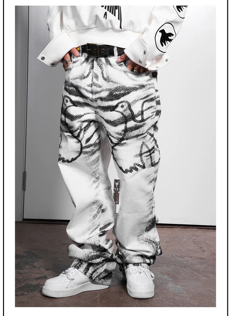 Vinkid Monochrome Wide-Leg Denim