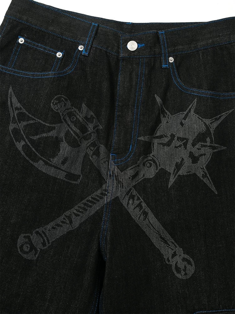 SONGAADON Warforged Raw Denim Shorts