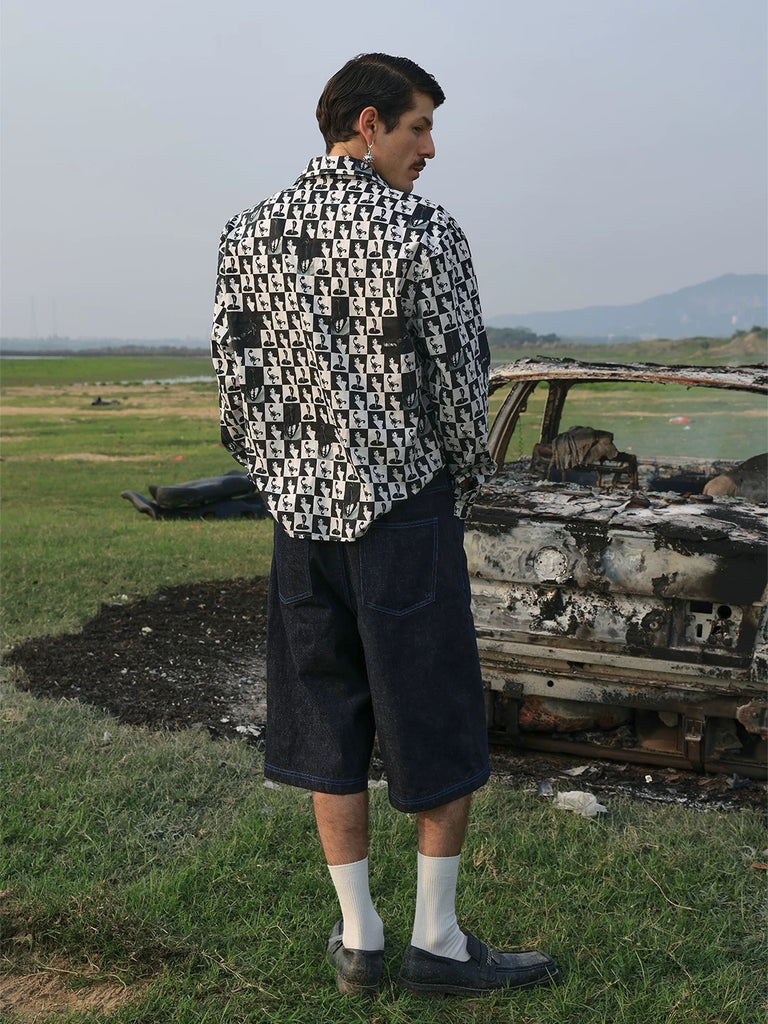 SONGAADON Warforged Raw Denim Shorts