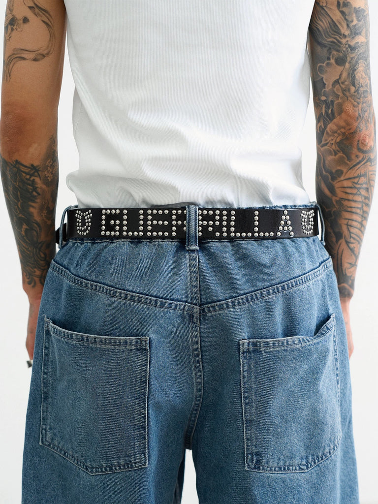 Soul Guerrilla Studded Flame Cowhide Belt