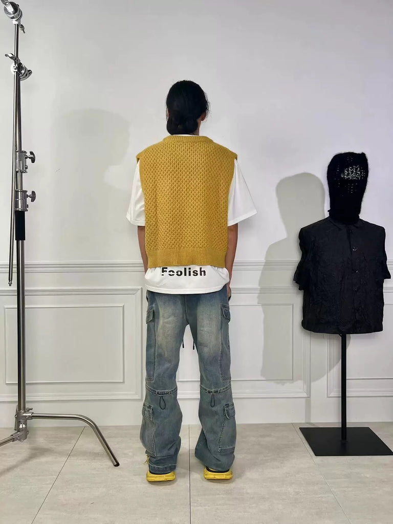 FDM Honeycomb Zip Knit Vest