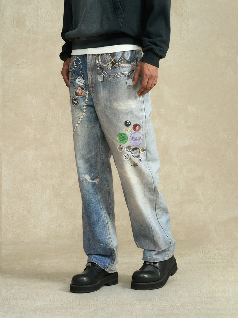 BONELESS 3D Grunge Denim