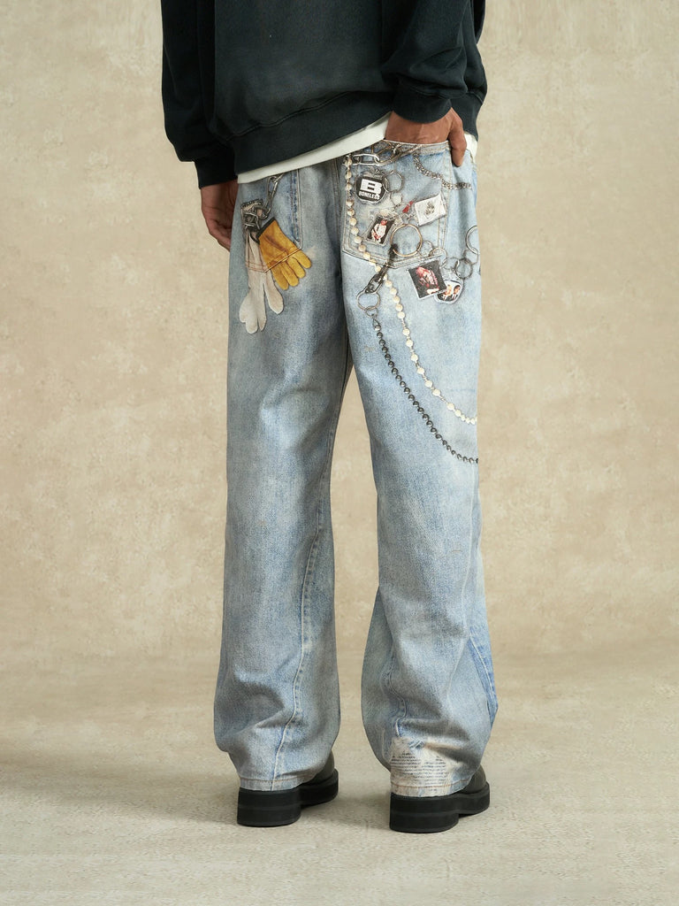 BONELESS 3D Grunge Denim