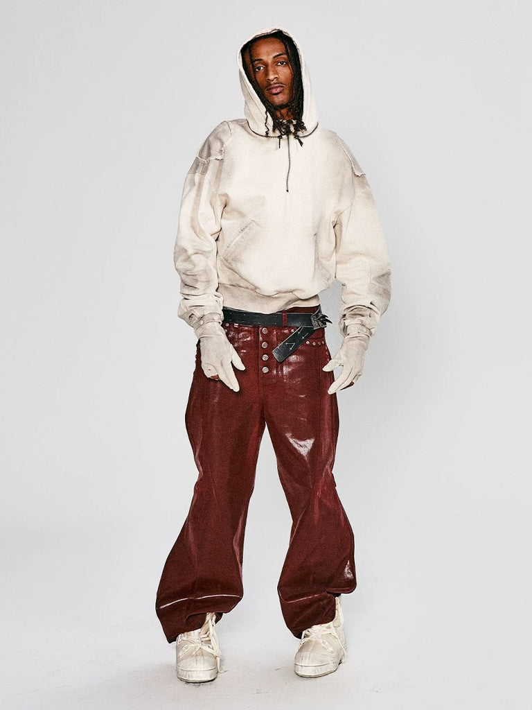 FLYERRER Heavy-Duty Glossy Flared Jeans