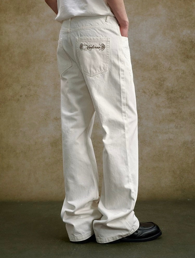 Yadcrew Ornate Crest Wide-leg Denim