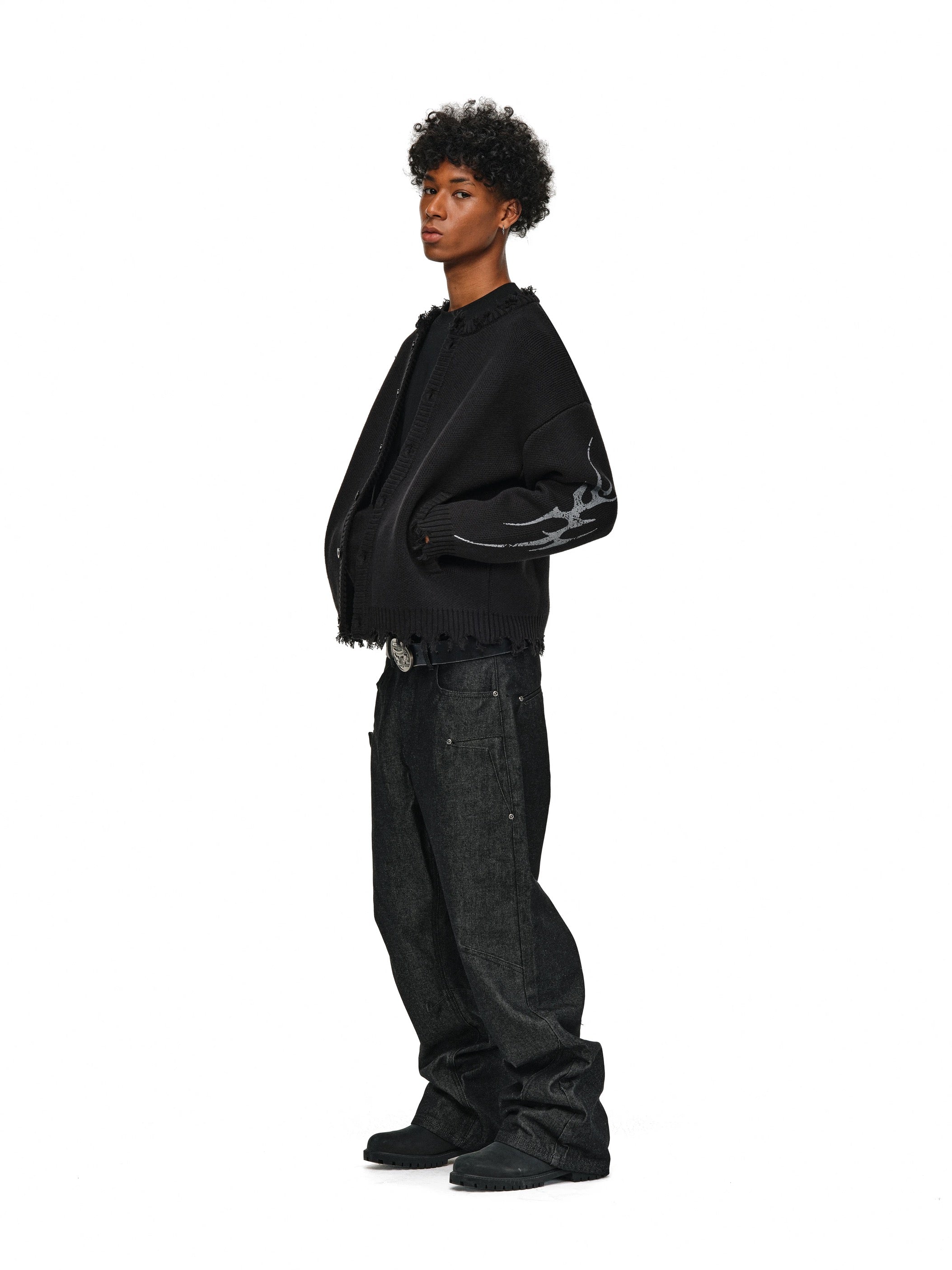 ANTIDOTE Gothic Distressed Knit Cardigan | Vintage9ja