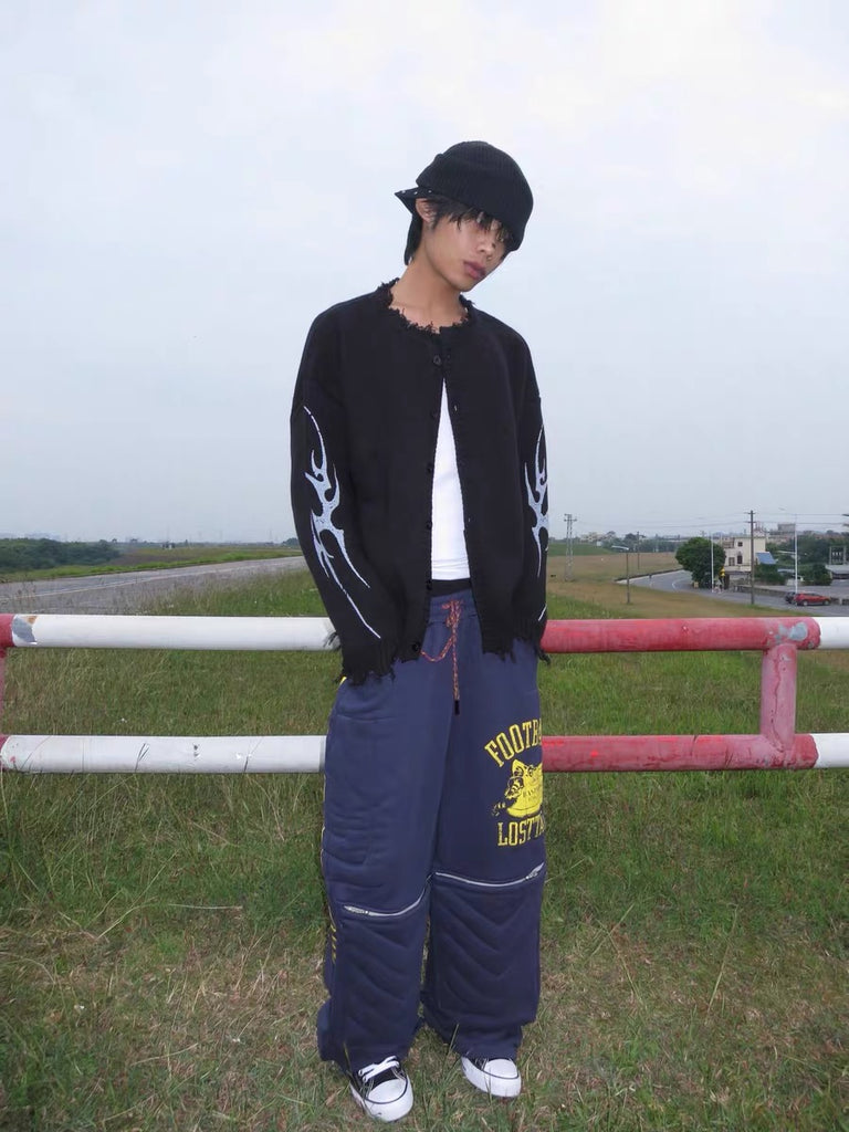 ANTIDOTE Gothic Distressed Knit Cardigan