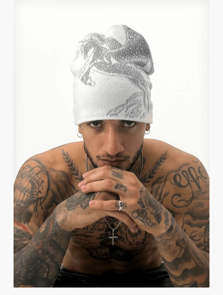 TecNineGroup Bull Pegasus Rhinestone Beanie