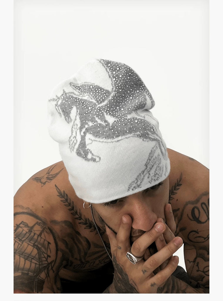 TecNineGroup Bull Pegasus Rhinestone Beanie