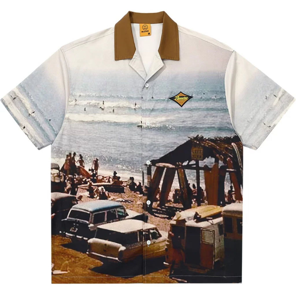 BEASTER Full-Print Cuban Short-Sleeved Shirt