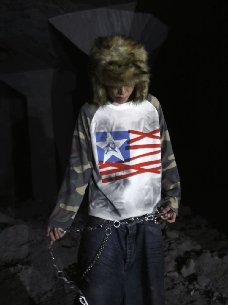 99CLUB 275G Raglan Waffle Long Sleeve