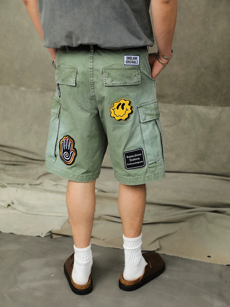 Unblank Combat Patchwork Utility Shorts