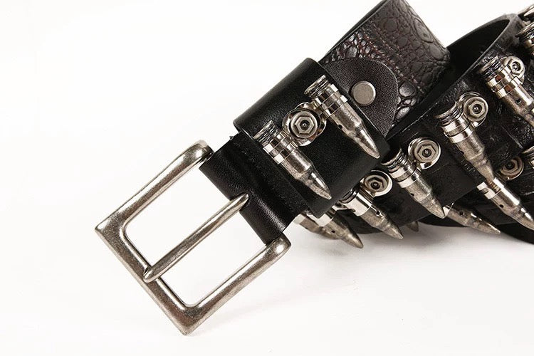 Bullet Rivet Leather Belt