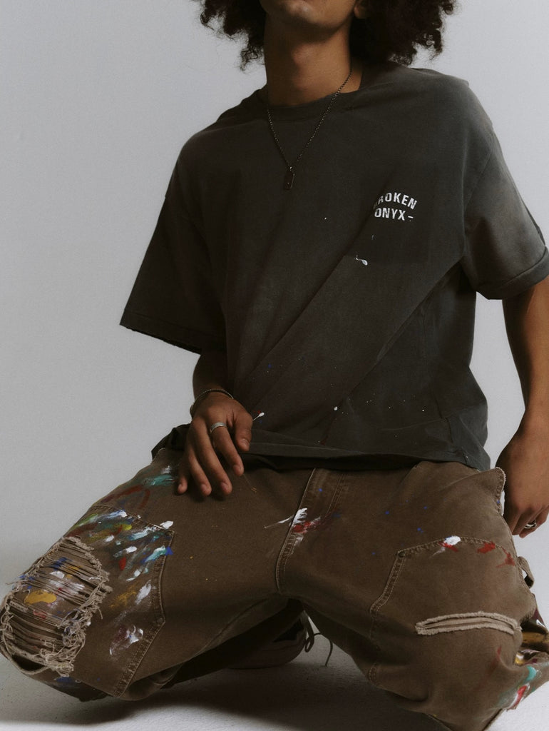 Brokenonyx Paint Splatter Carpenter Pants