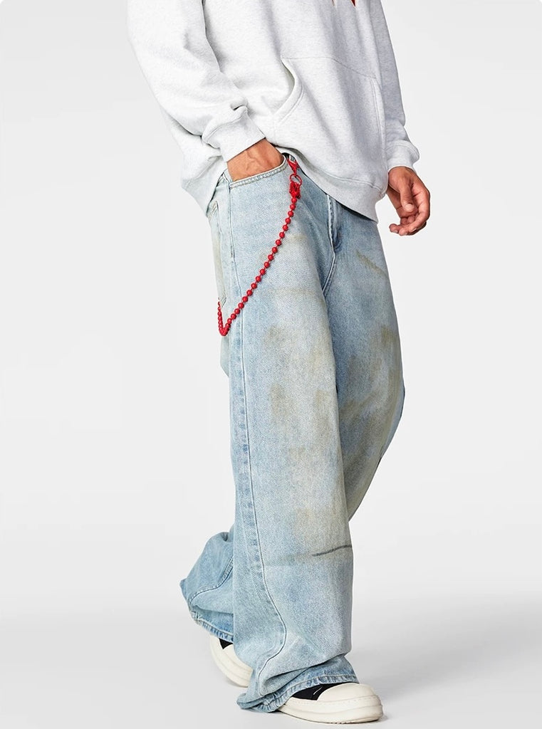 Achock Distressed Straight Leg Denim