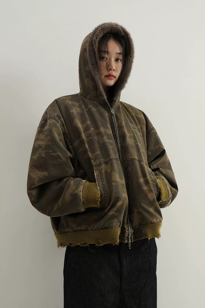 MASONPRINCE Custom Camo Washed Zip Hoodie
