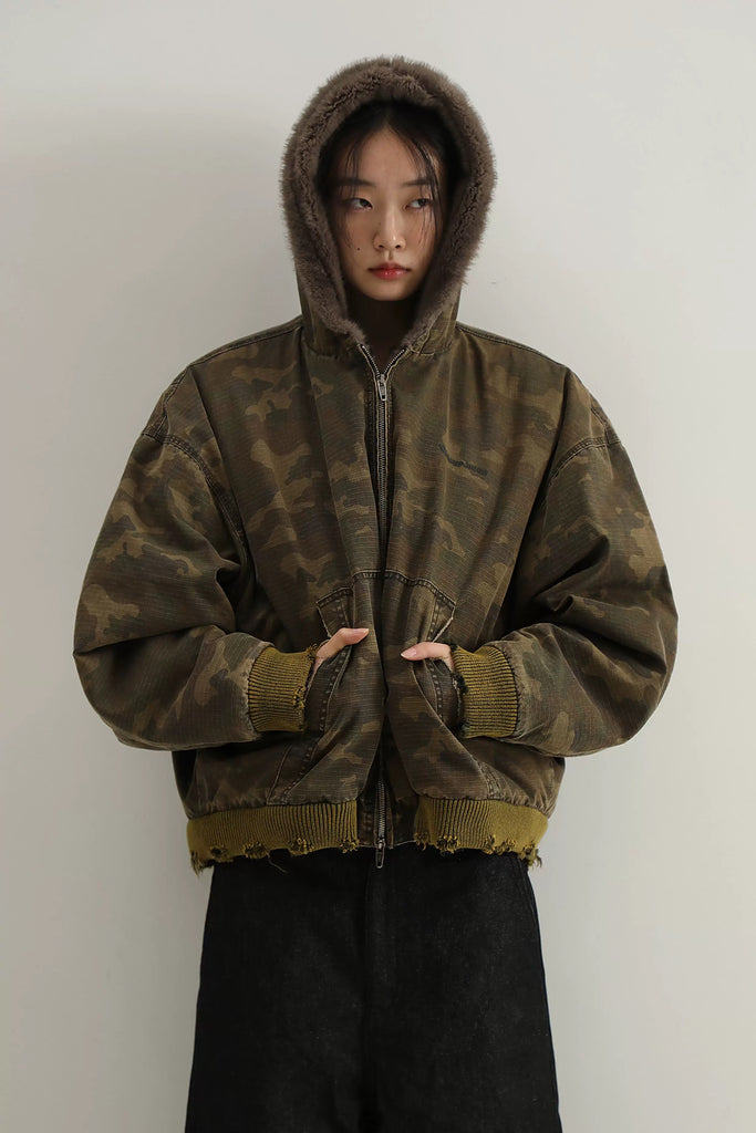 MASONPRINCE Custom Camo Washed Zip Hoodie