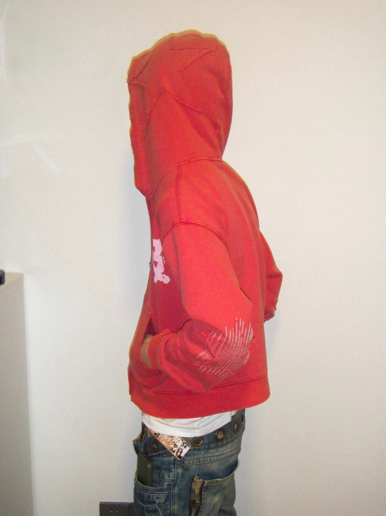 Mandarin Distressed Zip Hoodie