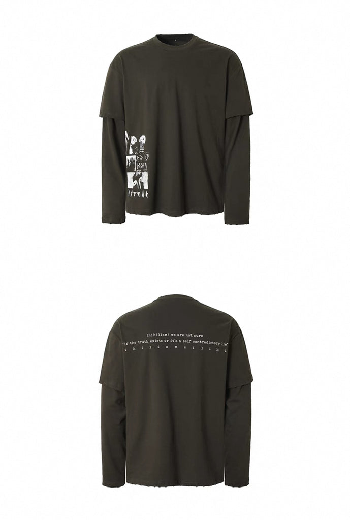Nihilism Neon Double Sleeve Graphic Tee