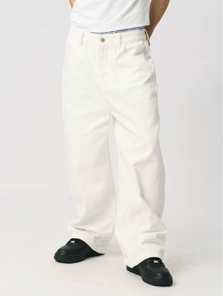 S45 Wide Leg White Denim