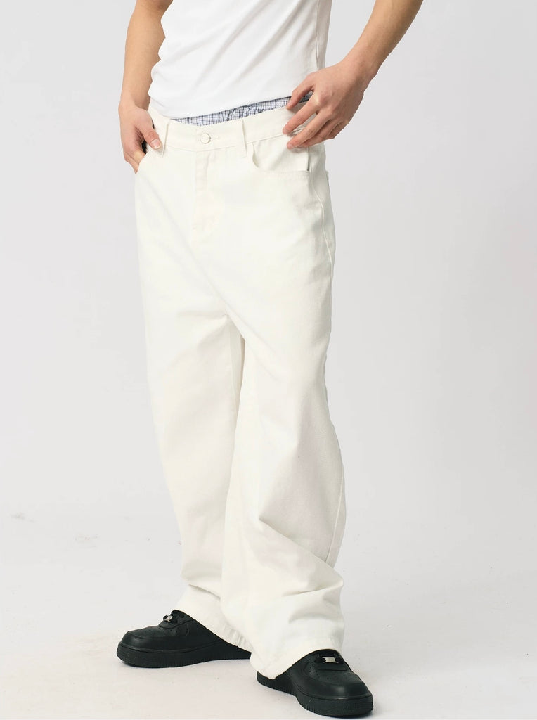 S45 Wide Leg White Denim