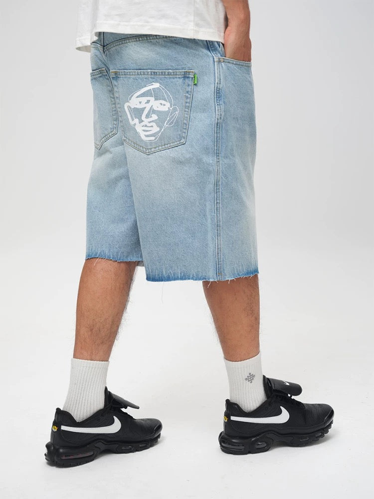 ComicTree Raw Edge Denim Shorts