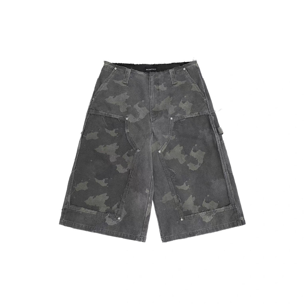 Camouflage shorts on a white background