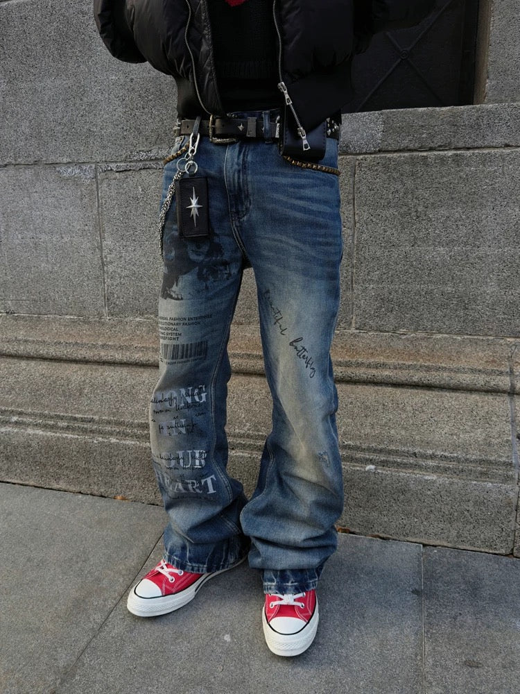 Person wearing blue jeans and red sneakers standing on a concrete step.