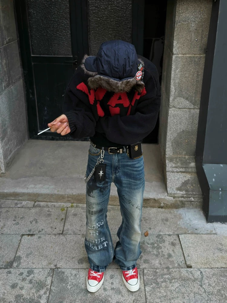 Nomorefight Distressed Flare Denim