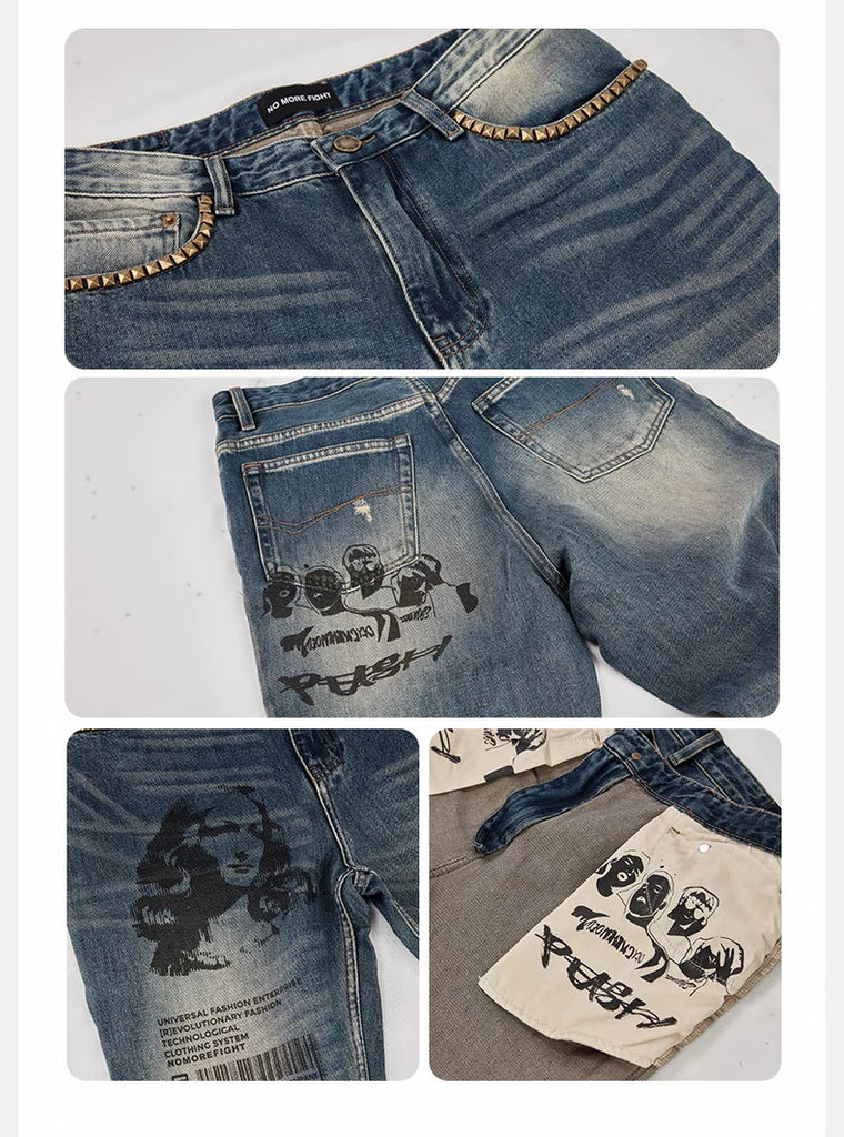 Nomorefight Distressed Flare Denim