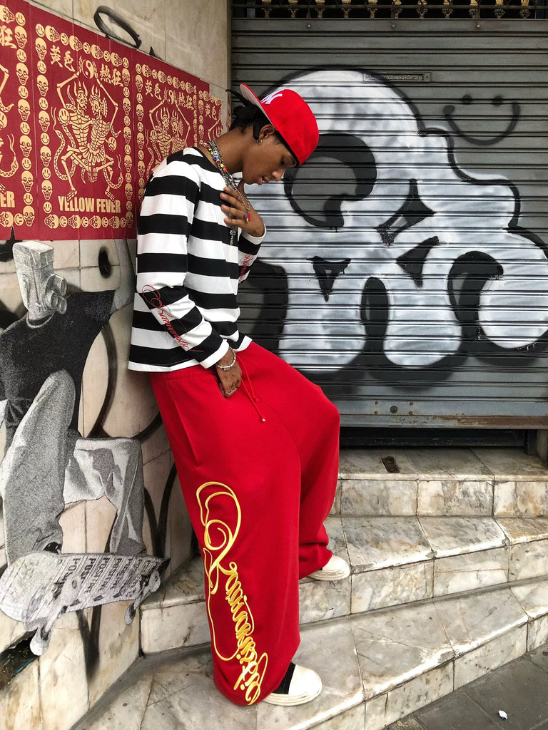 Karmanistic Script Wide-Leg Sweatpants