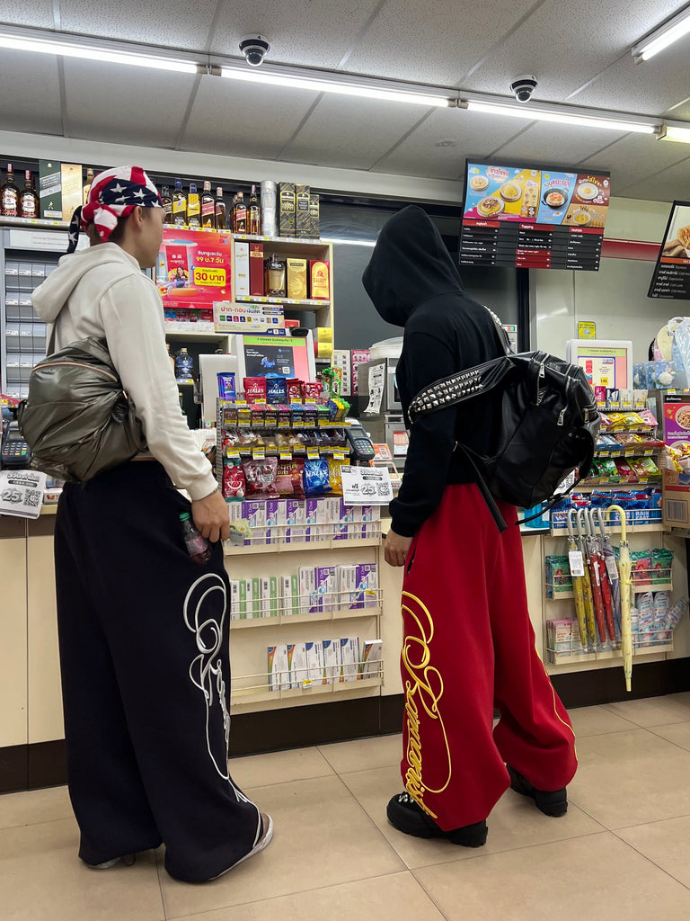 Karmanistic Script Wide-Leg Sweatpants