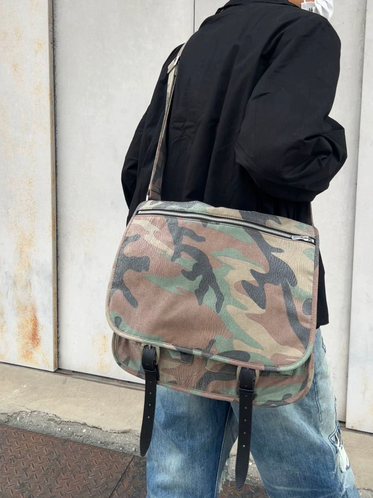 HermitCreate Camo Buckle Messenger Bag