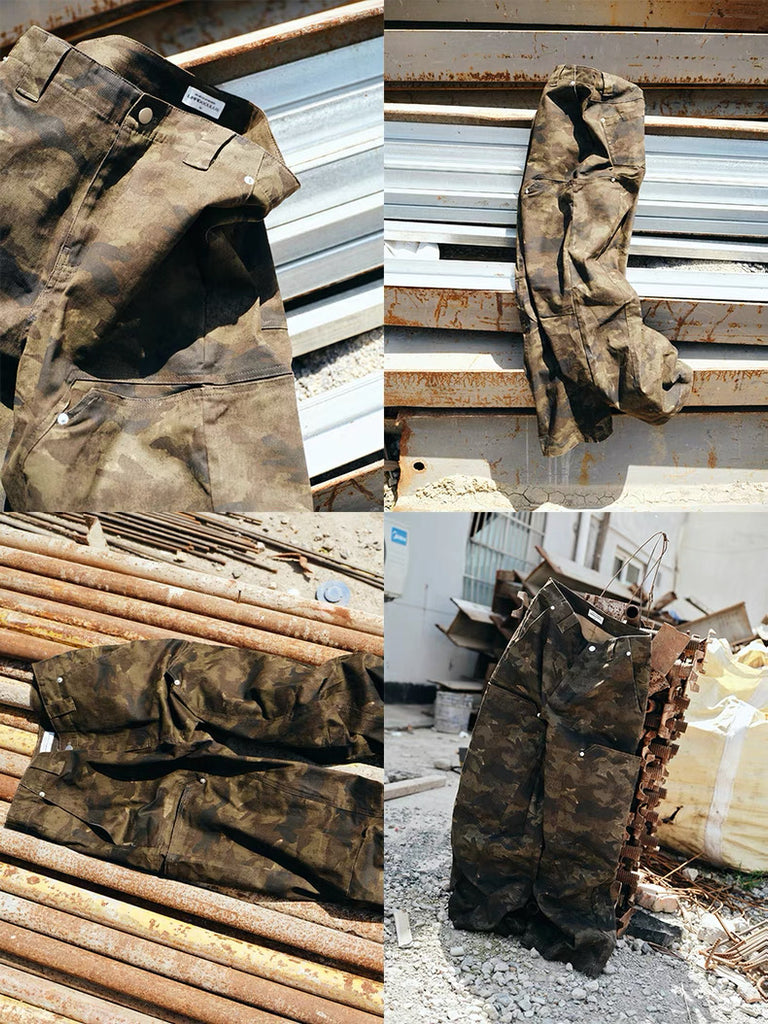 LIMPIDOCULUS Wide-leg Camo Cargos