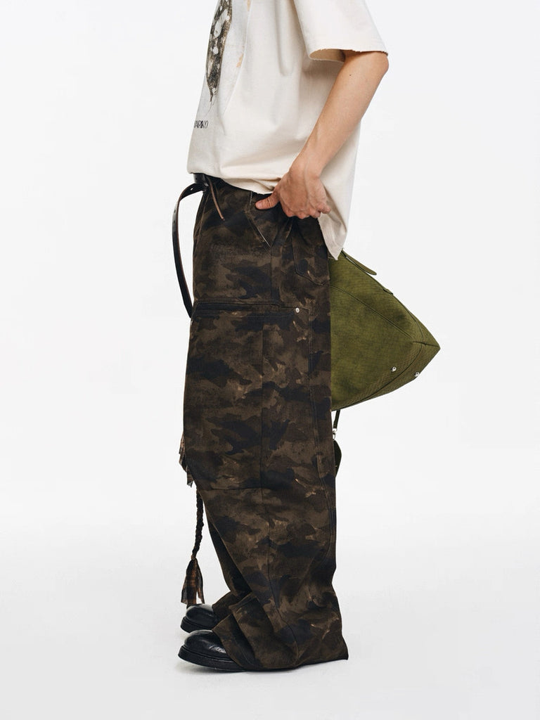 LIMPIDOCULUS Wide-leg Camo Cargos