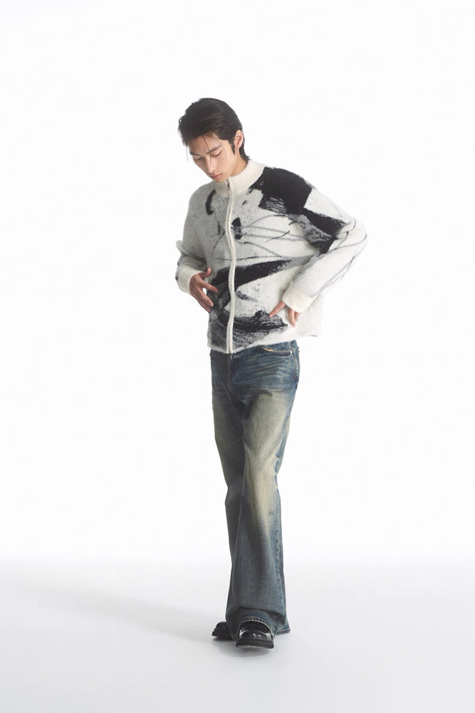LIMPIDOCULUS Zip Knit Cardigan