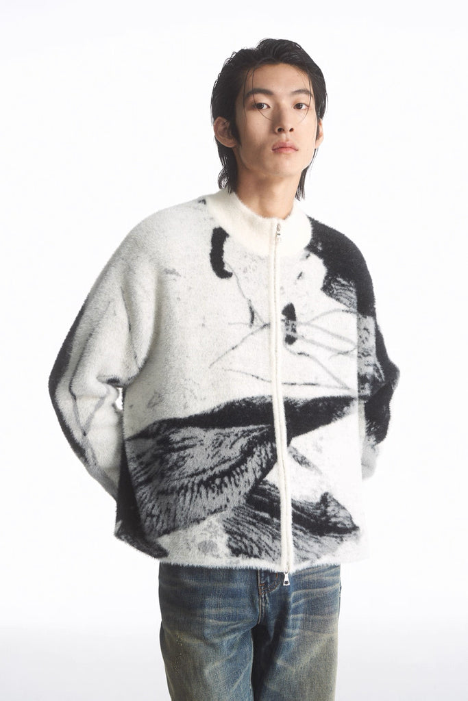 LIMPIDOCULUS Zip Knit Cardigan