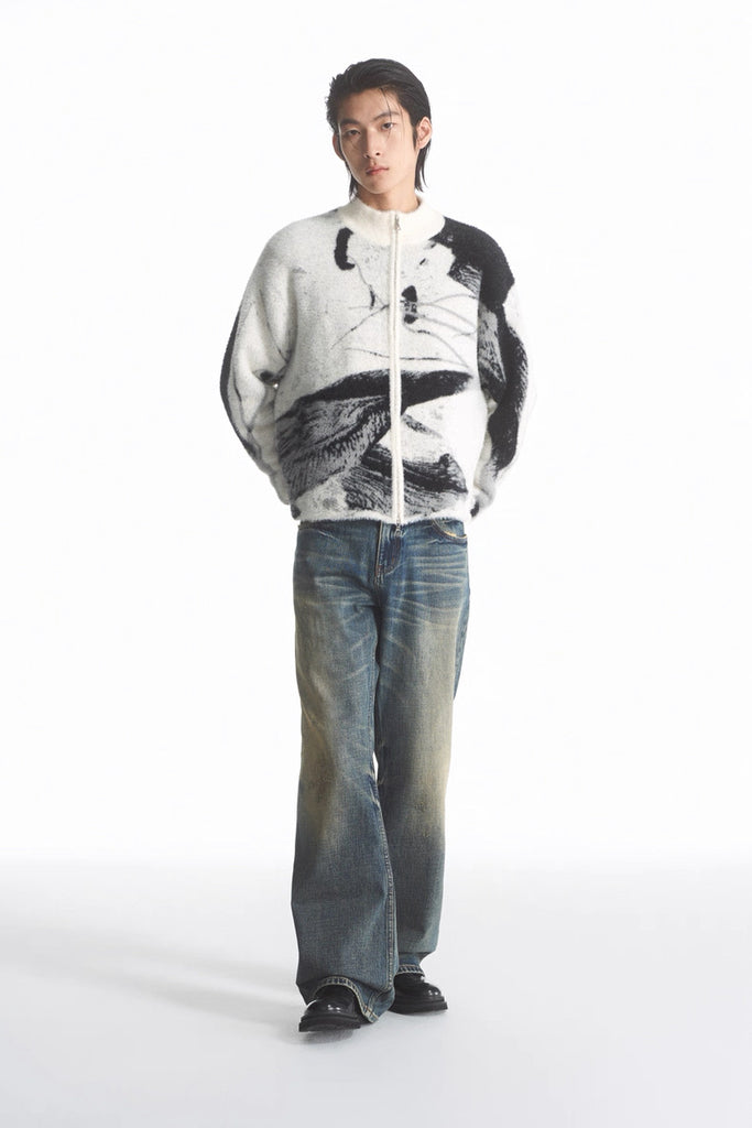 LIMPIDOCULUS Zip Knit Cardigan