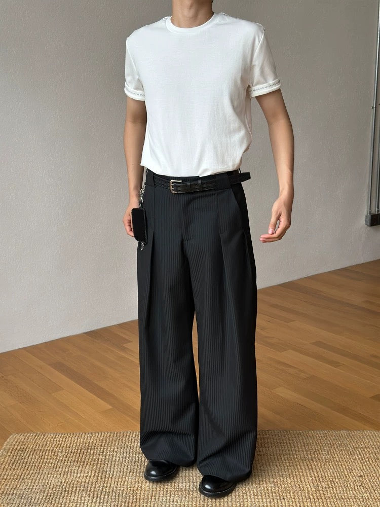 FDM Pinstripe Wide-Leg Trousers