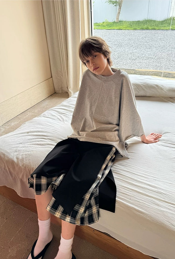 CasseSango Layered Plaid Shorts