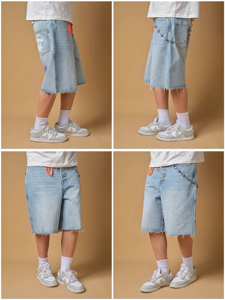 ComicTree Raw Edge Denim Shorts