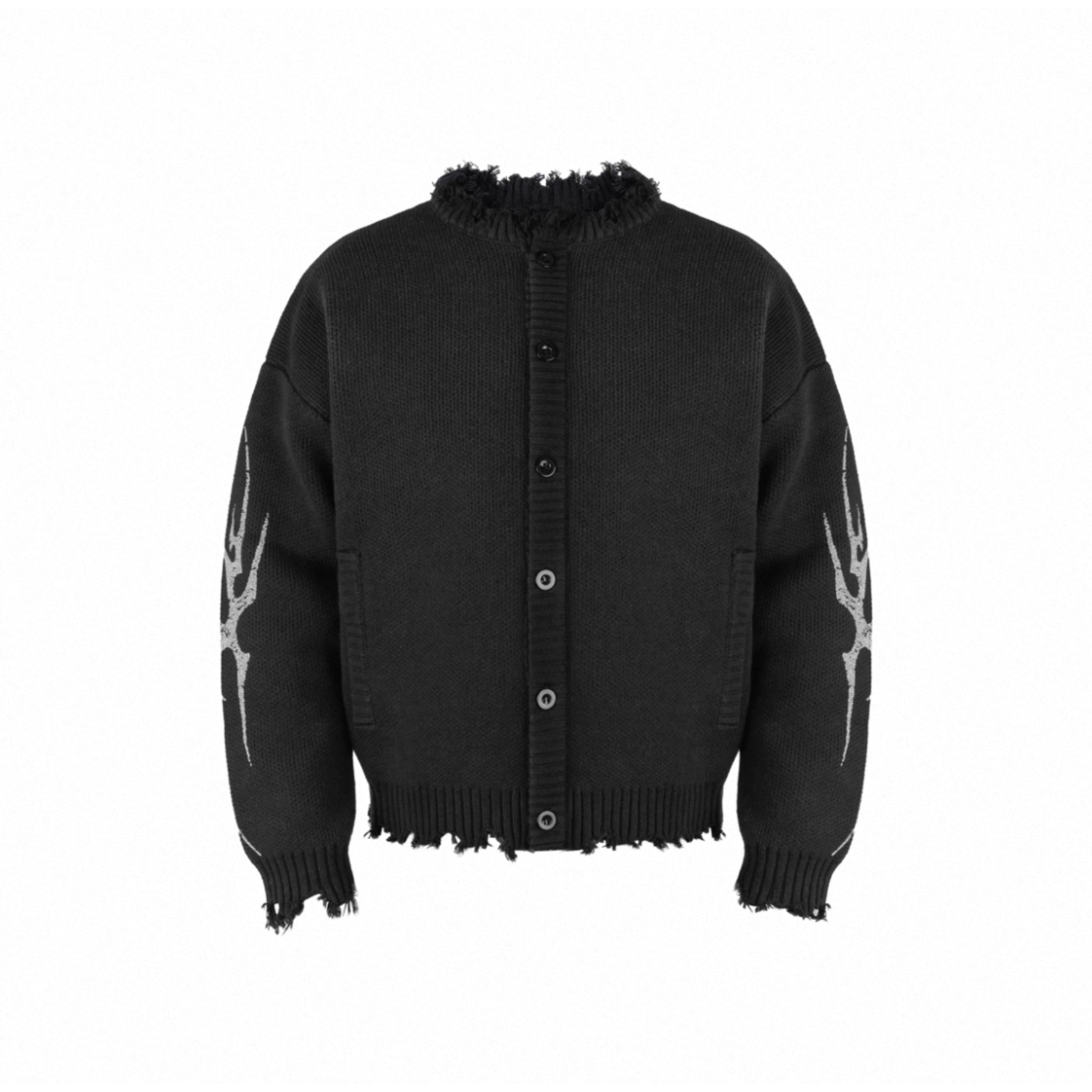 ANTIDOTE Gothic Distressed Knit Cardigan | Vintage9ja